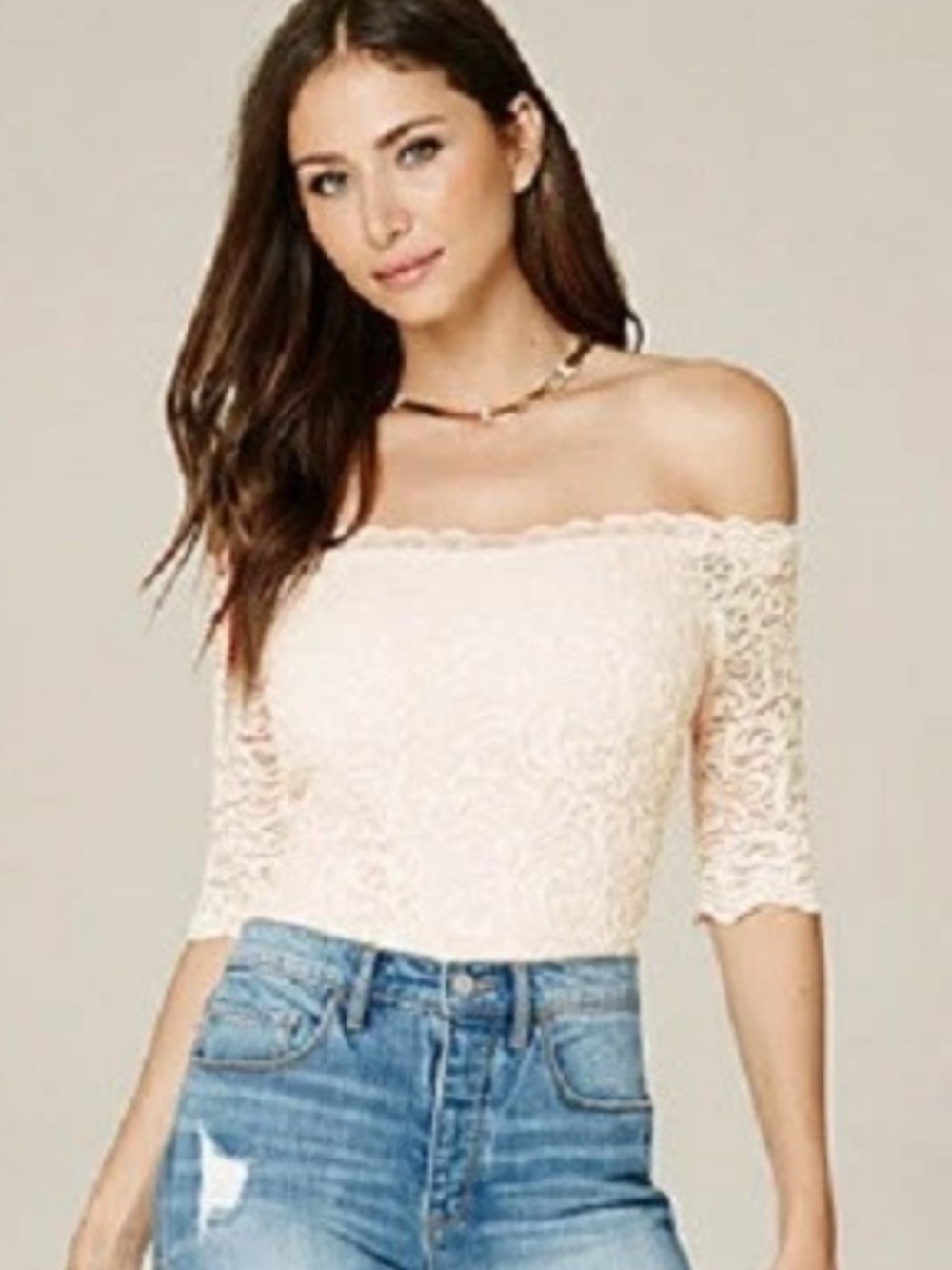 Bebe coral overall floral lace Off shoulder bodysuit top